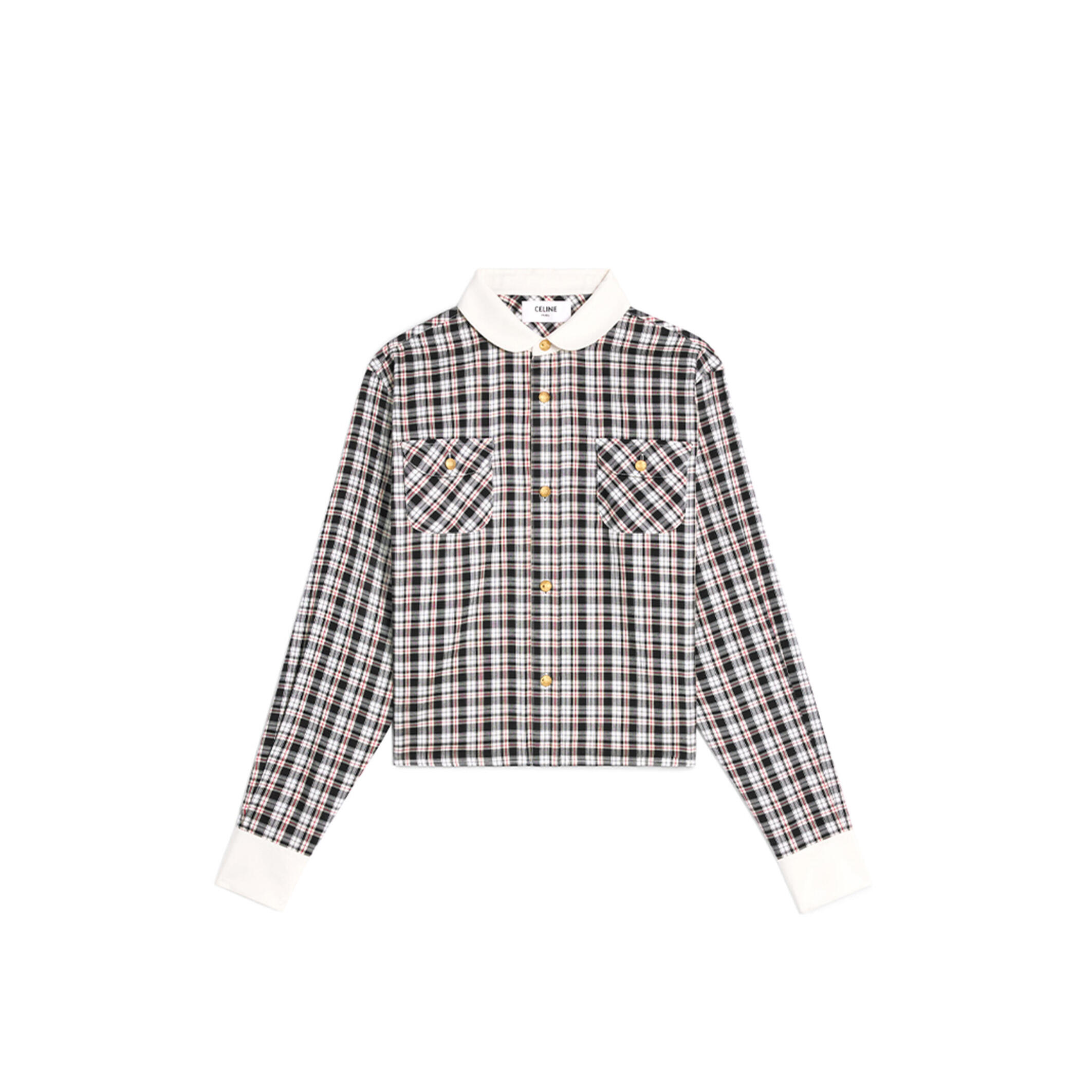 Ce1i*e cropped shirt in check silk